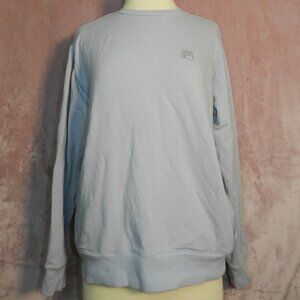 Filas Womens Light Blue Sweat Shirt Long Sleeve Winter Pull Over Size Large